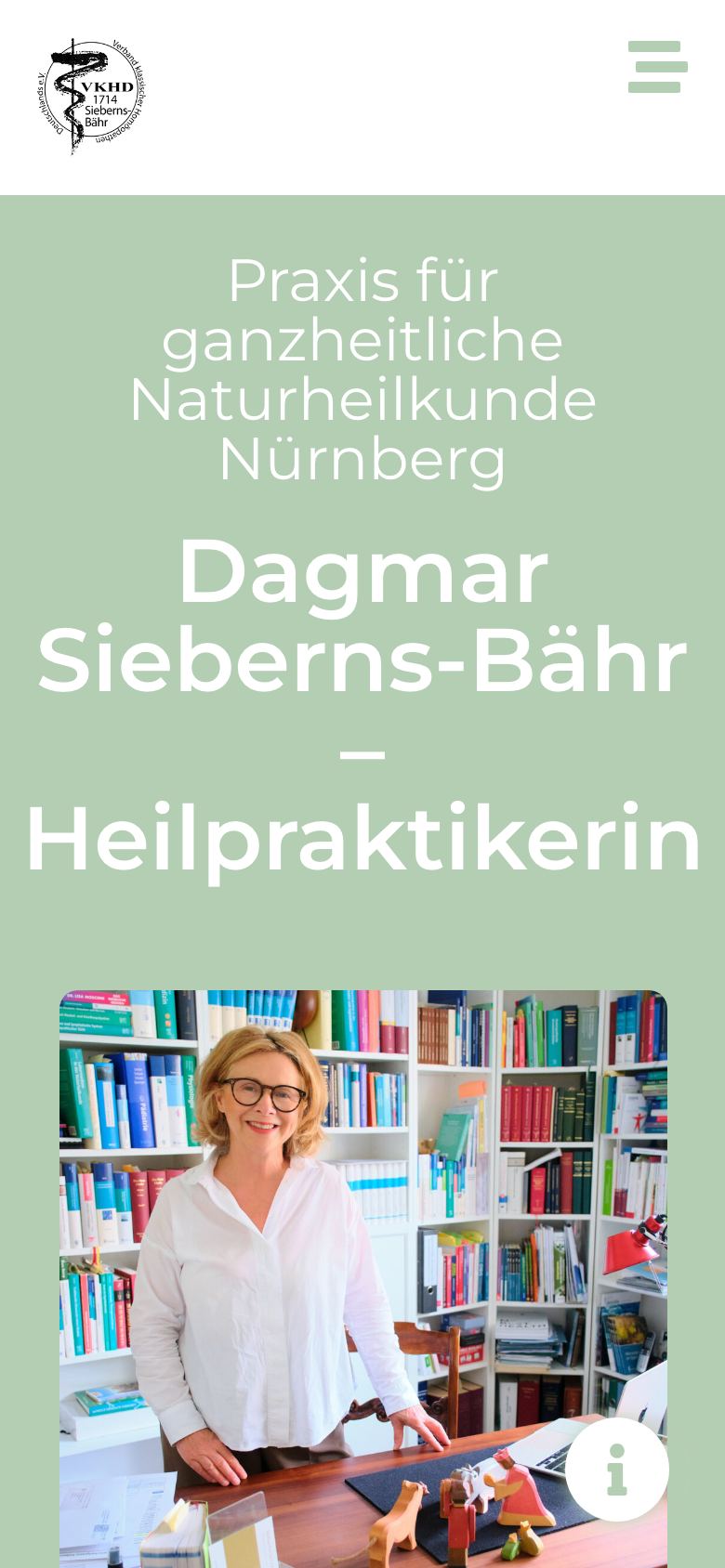 Screenshot der mobilen Startseite von naturheilpraxis-sieberns-baehr.de